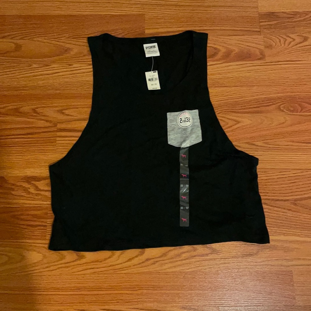 Pink XS black tank top